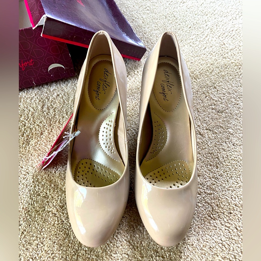 New Dexter Comfort Memory Foam Nude Heel Size 7